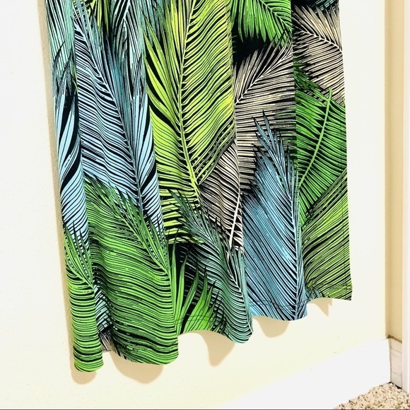 LONDON TIMES Tropical Palm prints maxi dress sz 12 - Picture 4 of 8